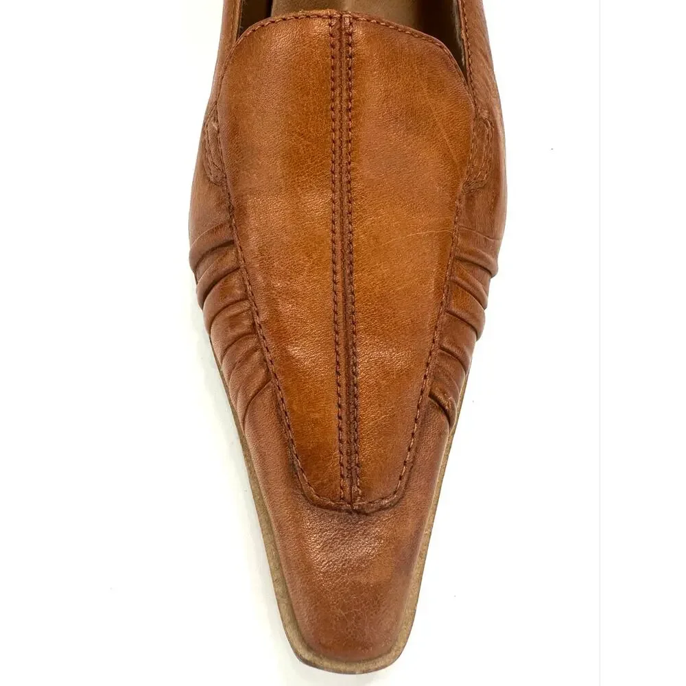 Bronx Pump/Heel/Loafer Size 8/38 Brown Leather Pointy Toe Business Office Classy